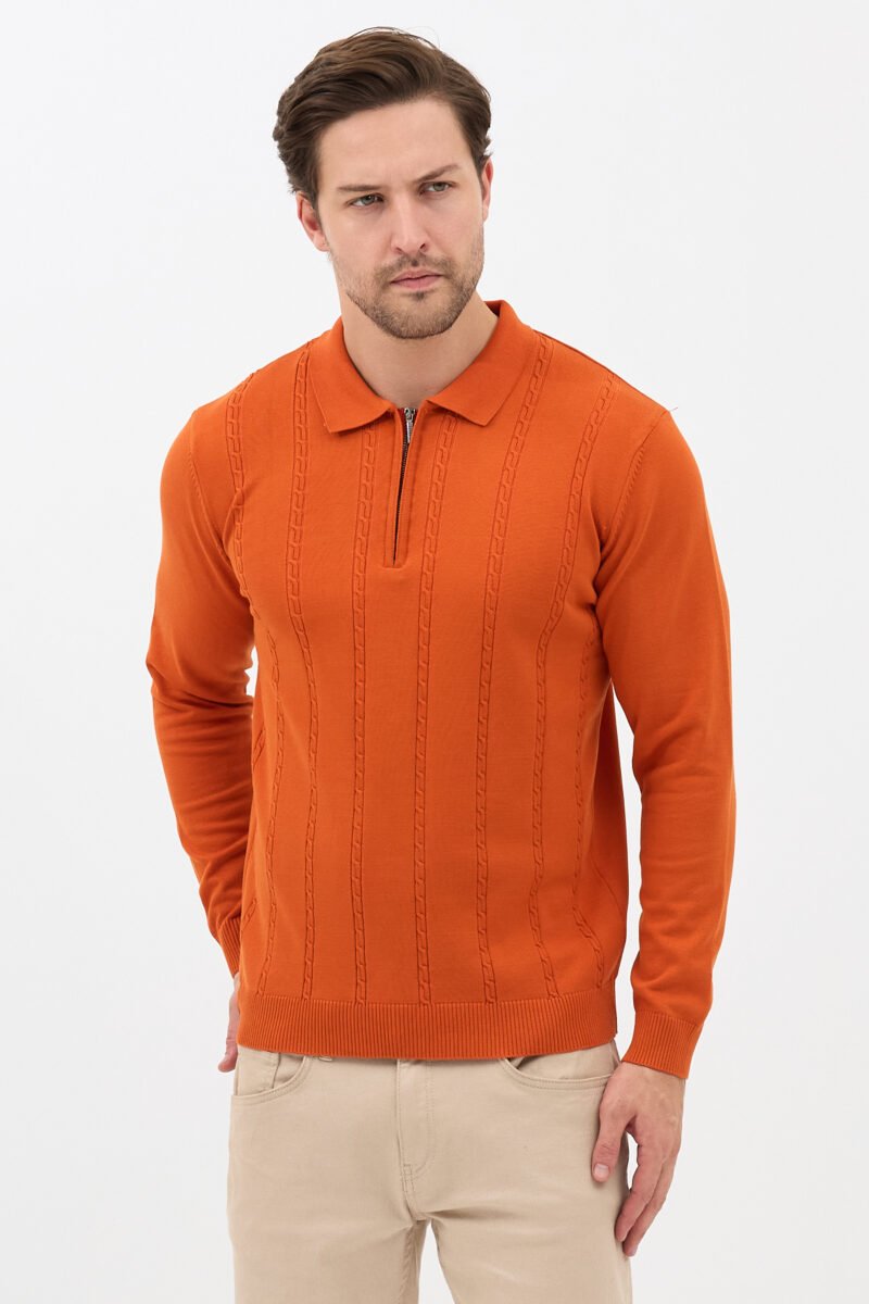 argos triko polo yaka oranj renk