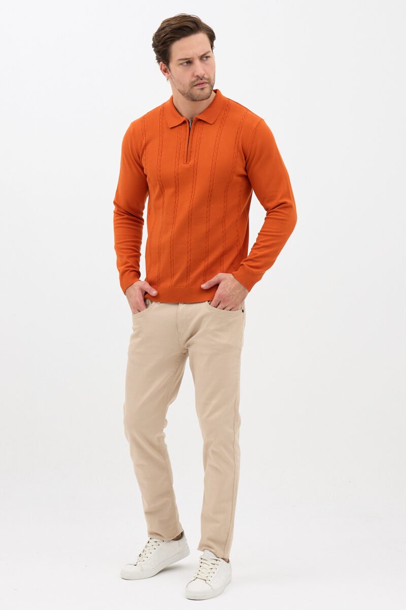 argos triko polo yaka oranj renk